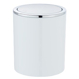 WENKO Inca White Swing Lid Bin, Waste Bin with Swing Lid, Capacity: 2 litres, ABS Plastic, 14 x 16.8 x 14 cm, White
