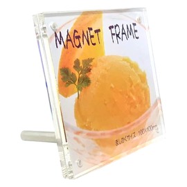 Yuyang G-954 Acrylic Magnetic Frame, Square, W39.4 x H3.9 inches (100 x 100 mm), Transparent, Tabletop, Photo Frame, Photo Frame, Strong Magnet, Stylish