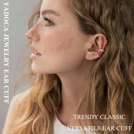 Ear Cuffs Non Piercing Earrings for Women Trendy Lightweight Gold Silver Clip On Fake Earrings Non Pierced Cartilage Ear Cuff Jewelry Set Rose Gold