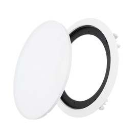 MECCANIXITY Ceiling in-Wall Speaker Grille Cover and Base, 8 Inch White Round Metal Recessed Drop Ceiling Speakers Magnetic Dust Covers for Sound System