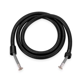 Matte Black Insert Stainless Steel Hand Held Shower Tube Bathroom Replacement Shower Hose Flexible Shower Double Joint HoseColor: Black, Length: 79 in