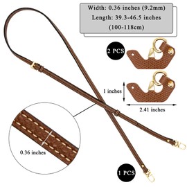 Niuohoy Purse Straps Replacement, Leather Crossbody Handbag Shoulder Strap Adjustable for Longchamp Bag Women, No Punch Required Handbag Conversion Kit (Brown)