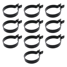 Tighall 10 Pack Brace Bands for Chain Link Fences with Bolts & Nuts, Black Chain Link Brace Band, Iron Fence Clamps, Easy Snap-On Installation (3.0" OD)