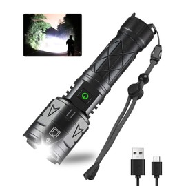 Rechargeable Flashlights High Lumens, Super Bright Flashlight 100000 Lumens, Powerful Tactical Flashlights, 5 Modes, Zoomable, IPX5 Waterproof, Handheld XHP160 LED Flashlight for Emergency Camping
