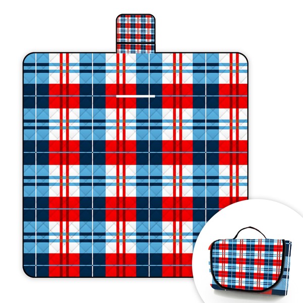 Extra Large Picnic Blanket Waterproof,60"x 80"Foldable Machine Washable Beach Blanket,Outdoor