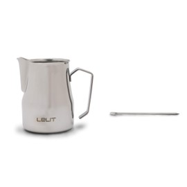 Lelit PLA301S Milk Jug with Latte Art Brush, Stainless Steel, Stainless Steel, 35 cl