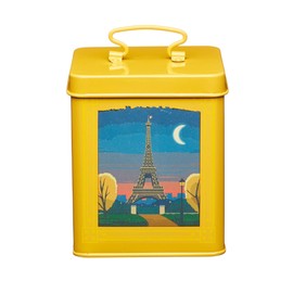 KitchenCraft World of Flavours Airtight Metal Food Storage Container, 11 x 11 x 14 cm (4.5" x 4.5" x 5.5") - Yellow