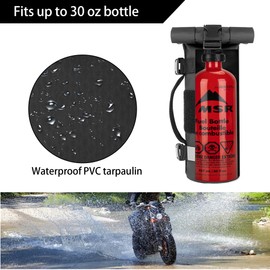 Rexmica Fuel Bottle Holder for 1.0 Litre, Fuel Bottle Pouch Bag Fit for Mounting on Motorcycle or on MOLLE Backpack, Fuel Bottle Holder Bag, Black (Bag Only)