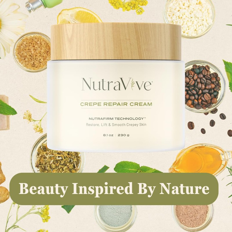 NutraVive Crepe Repair Cream – Anti-Aging Treatment - 8.1 Oz