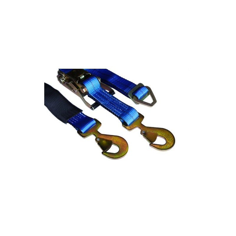 2" x 8' Blue Auto Car Hauler Ratchet Axle Straps