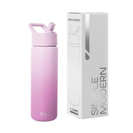 Simple Modern Kids Water Bottle with Straw Lid | Vacuum Insulated Stainless Steel Metal | Reusable Leak Proof BPA-Free Thermos for School | Summit Collection | 22oz, Violet Dreams