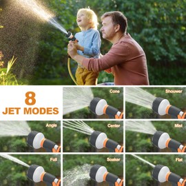 Gartenbrause, Garten Handbrause, Gartenspritze mit 8 Sprühbilder Multifunktional Bewässerungsbrause Hochdruck Einstellbarer Wasserdurchfluss Gartendusche für Bewässerung Rasen,Haustier