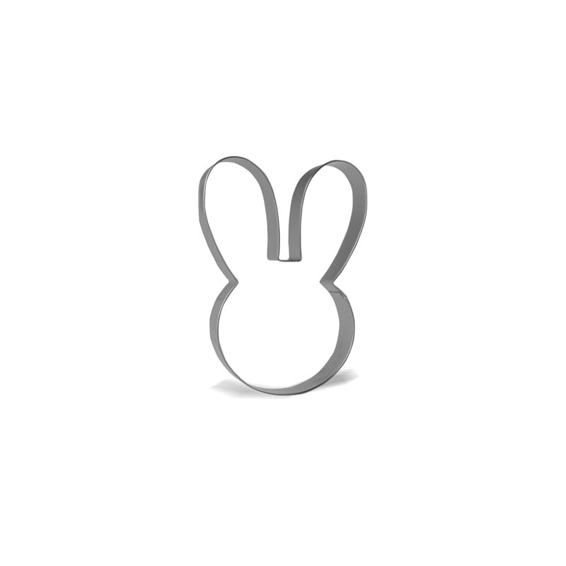 Keewah Easter Bunny Rabbit Face Cookie Cutter, 4.8”, Stainless Steel