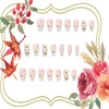 LOPMNGHT Flower Press on Nails Medium Ballet Shaped White Daisy