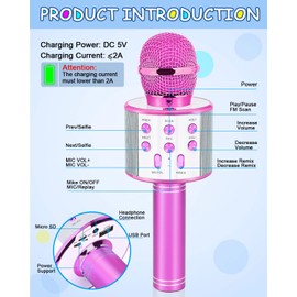 Dodosky Gifts for Girls Age 4-12, Karaoke Microphone Gifts for 4 5 6 7 8 9 10 11 12 Year Old Girls Toys for 4-12 Year Old Girls Birthday Gifts for 3-10 Year Old Girl - Purple