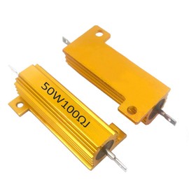 Mdurian 2 x 50 W 100 Ohm 5% Aluminium Casing Resistance Load Resistors Tap Wirewound Aluminium Housing Wirewound Resistor Gold