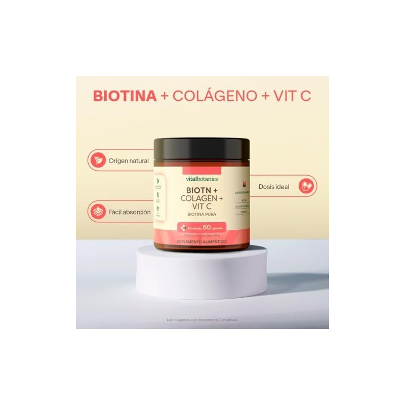 Biotina Pura Colageno Hidrolizado Vitamina C VITAL BOTANICS