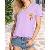 Womens T Shirts V Neck Short Sleeve Summer Tops Casual