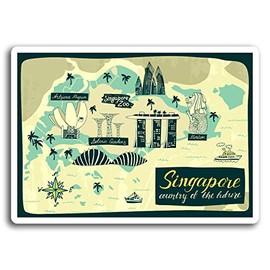 2 x 10cm Singapore Malaysia Asia Vinyl Stickers - Sticker Laptop Luggage #19550 (10cm Wide)