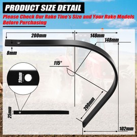 Blulu 6 Pcs Rock Rake Tines 1" x 5/16" One Bolt Mount Replacement for Landscape Rakes Heat-Treated Clam Rake Tines for Clamming Yard Equipment Maintenance and Restoration