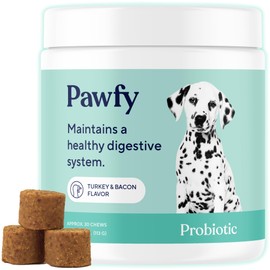 Pawfy Probiotics for Dogs | Supports Digestive Health, Diarrhea for Small and Large Dogs | Improves Gut Health | Anti Yeast Supplements | Promotes Skin Health and Seasonal Allergies Support - 30 Chews
