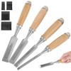 4Pcs Wood Chisels Set Wood Carving Chisels with Beech Handles