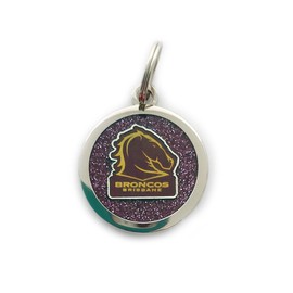 Brisbane Broncos NRL Rugby League Pet Tag Keyring Disc