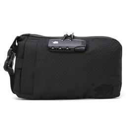Cali Crusher Combo Pouch (8in x 5in) | Cushioned Protective Padding | 100% Smell Proof w/Combination Lock | Side Release Buckle Strap (Black/Black)