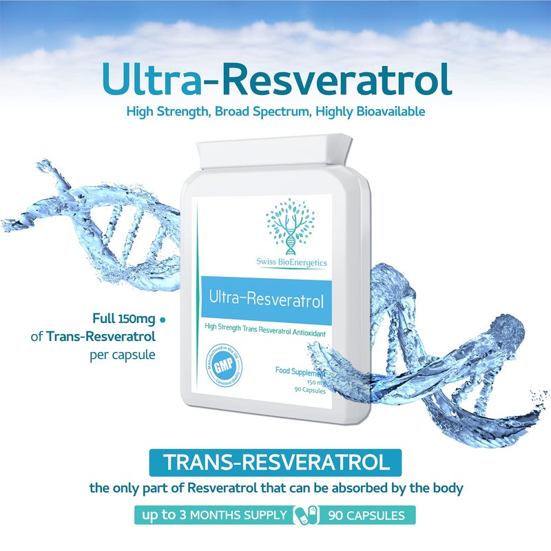 Ultra-Resveratrol 150mg 90 Capsules - High Strength 150mg Trans Resveratrol