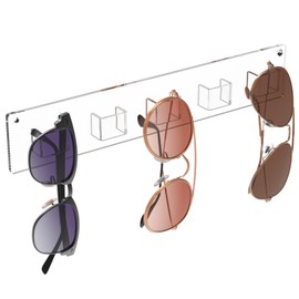 MaxGear Sunglasses Organizer Clear, Wall Sunglasses Holder, Acrylic Glasses Display, Eyeglass Storage for Multiple Glasses for Office & Home Decor, Unique Gifts for Husband, Women & Girls, 1 Pack