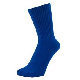 ZAKIRA Finest Combed Cotton Terry Lined Athletic Sports Crew Socks for Men, Women, 7-12 (US), Royal Blue
