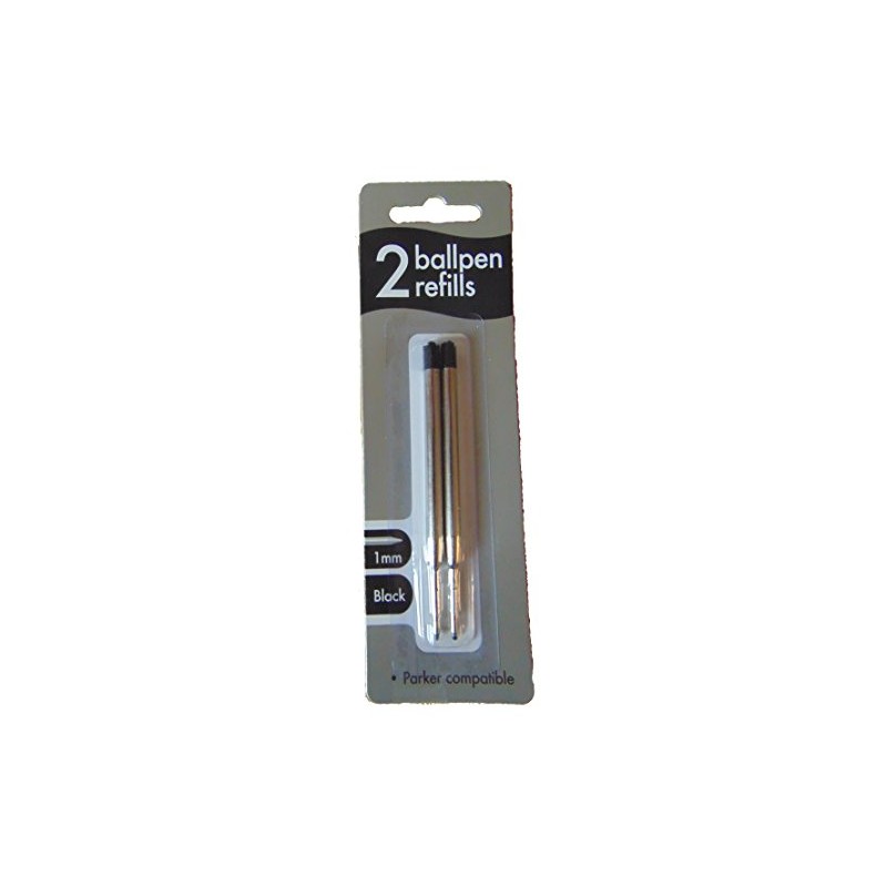 Twin Pack Ballpoint Pen Refills Parker Compatible Black Or Blue