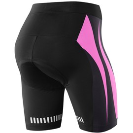 NOOYME Women's Bike Shorts 3D Padded Cycling Short with Ride in Color Design Cycling Shorts (XXL, Fuchsia Pink)