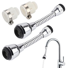 Wohlstand 2 x Flexible Tap Aerator, Tap Extension, Tap Aerator, for Taps and Showers in Most Kitchens, Bathrooms, Bars and Toilets (2 Modes)