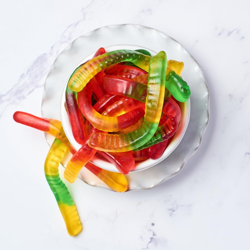 Yupik Mini Gummy Worms, 2.2 lb (35.2 oz), Gluten-Free, Dual-Colored,