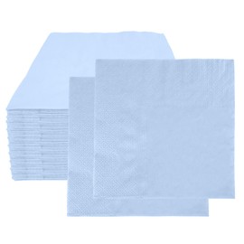 QINGRUIGO Light Blue Napkin 100Pieces 2-ply Disposable Cocktail Napkins Beverage Napkins Dessert Napkins Paper Napkins for Wedding Birthday Party Paper Dinner Napkins Suitable for Party Supplies