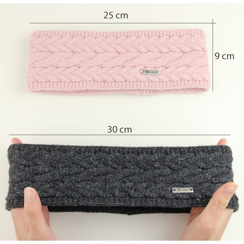 irisaa Women's Knitted Headband, Crochet Ear Warmer with Fleece Lining