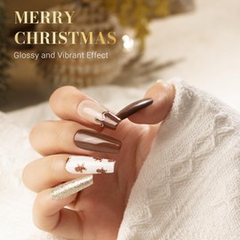 MelodySusie Brown Gel Nail Polish,0.5fl oz Americano Brown Nails Soak Off UV LED Caramel Brown Gel Polish Gift for Women Nail Art Manicure Salon DIY Nail Design Decoration at Home-534