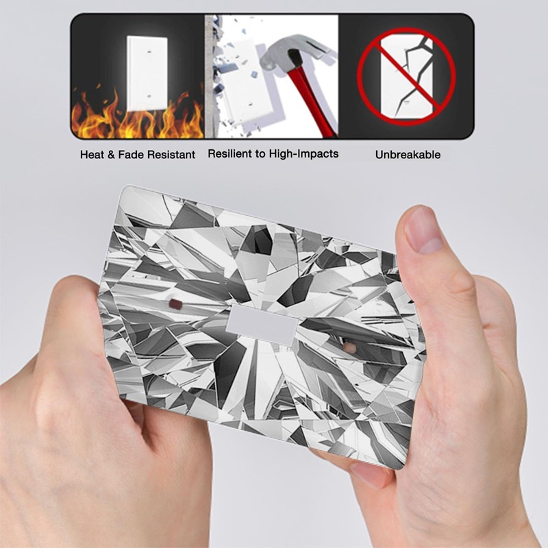 Moslion Diamond Shine 1-Gang Toggle Wall Plate 3D Shining Crystal