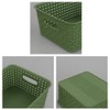 Sandmovie Plastic Weave Storage Baskets for Kitchen Bathroom, Green, 6