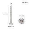 sourcing map Phillips Hex Washer Self Tapping Screws, M6 x