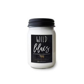 Milkhouse Candle Company, Farmhouse Collection, 13 Ounce Mason Jar, Wild Lilacs