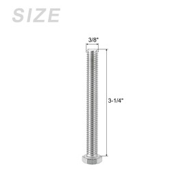 METALLIXITY Hex Head Screws Bolts, Nuts, Flat & Lock Washers Kits (3/8-16x3-1/2") 5 Set, Stainless Steel Fully Threaded Machine Screws Bolt Set - for Home Appliance Equipment