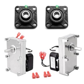 Criditpid PU-047040 Auger Motor & PU-UCF204-12 Auger Bearing for Englander 25-PDVC, 55-SHP10, 25-PDV Pellet Stoves, 1 RPM Counter Clockwise Auger Motor with Auger Bearing, 2 Pairs.