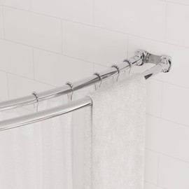 Naiture Shower Curtain Rod Double Swivel Flange or Bracket, Sold in Pair, Chrome Finish