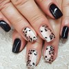 Medium Press on Nails Square Fake Nails Black Glossy Nails