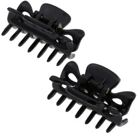 Camila Paris CP3027 French Hair Clip for Women, 1.5 inch Set of 2 Black Girls Hair Claw Clips Jaw Fashion Durable Styling Hair Accessories for Women, Strong Hold No Slip Grip, Made in France