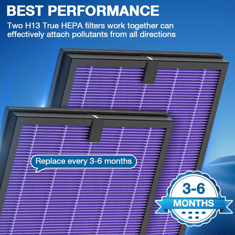 2 Pack HY4866 Replacement Filters for MORENTO/WESTHEY HY4866 Air Purifier