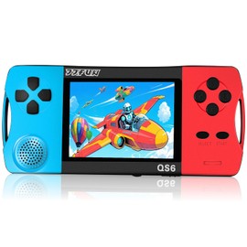 SNONBROS 32 Bit Handheld Game Console for Kids 3.5" IPS Large Screen Rechargeable,Preloaded 216 Video Games,Arcade Electronic Toy Birthday Xmas Present for Girls—BlueRed