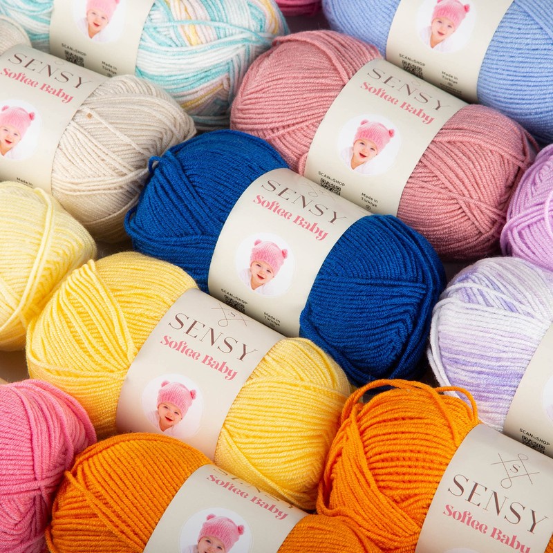 Sensy Softee Baby Yarn, 3.5 oz, 275 Yards, Gauge 3